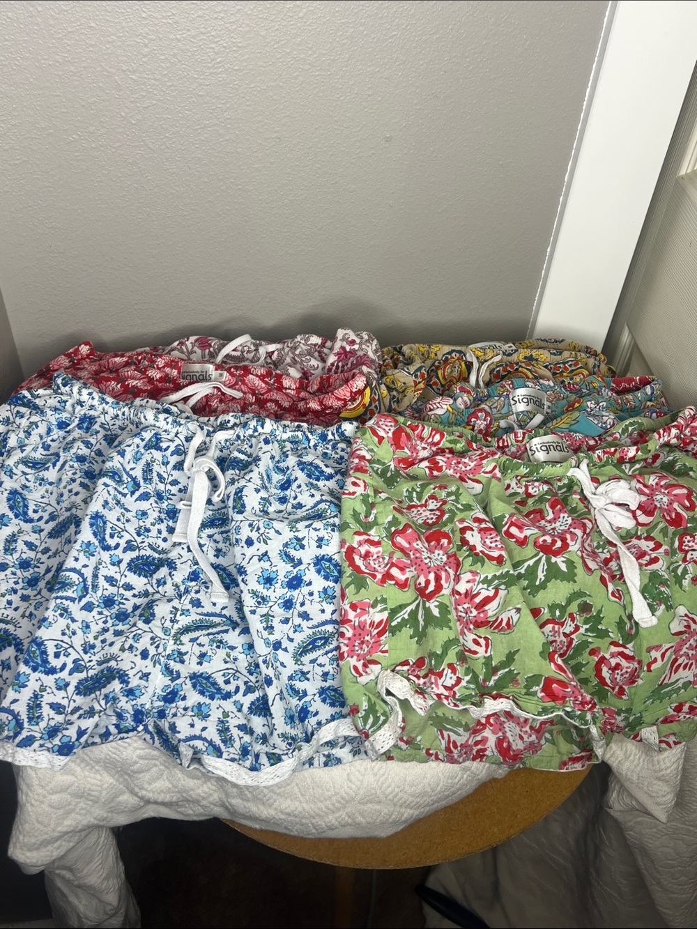 Signature Floral Cotton Pajama Shorts - Set of 6 Medium